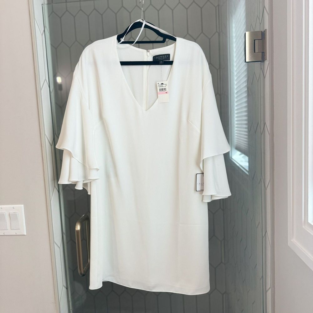 Laundry by Shelli Segal V-Neck Flutter Sleeve Dress - Women's Size 10 NWT